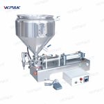 Pusiau automatinė pneumatinė tiršta padažo grietinėlės pildymo mašina su maišymu