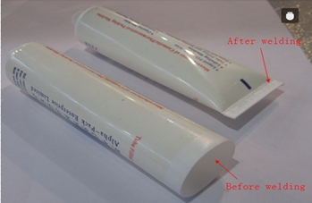 welding samples from ultrasonic tubes sealer suvirinimas su pavyzdžiais.jpg
