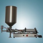 Didelio klampumo žemės riešutų sviesto medaus pildymo mašina su slėginiu bunkeriu