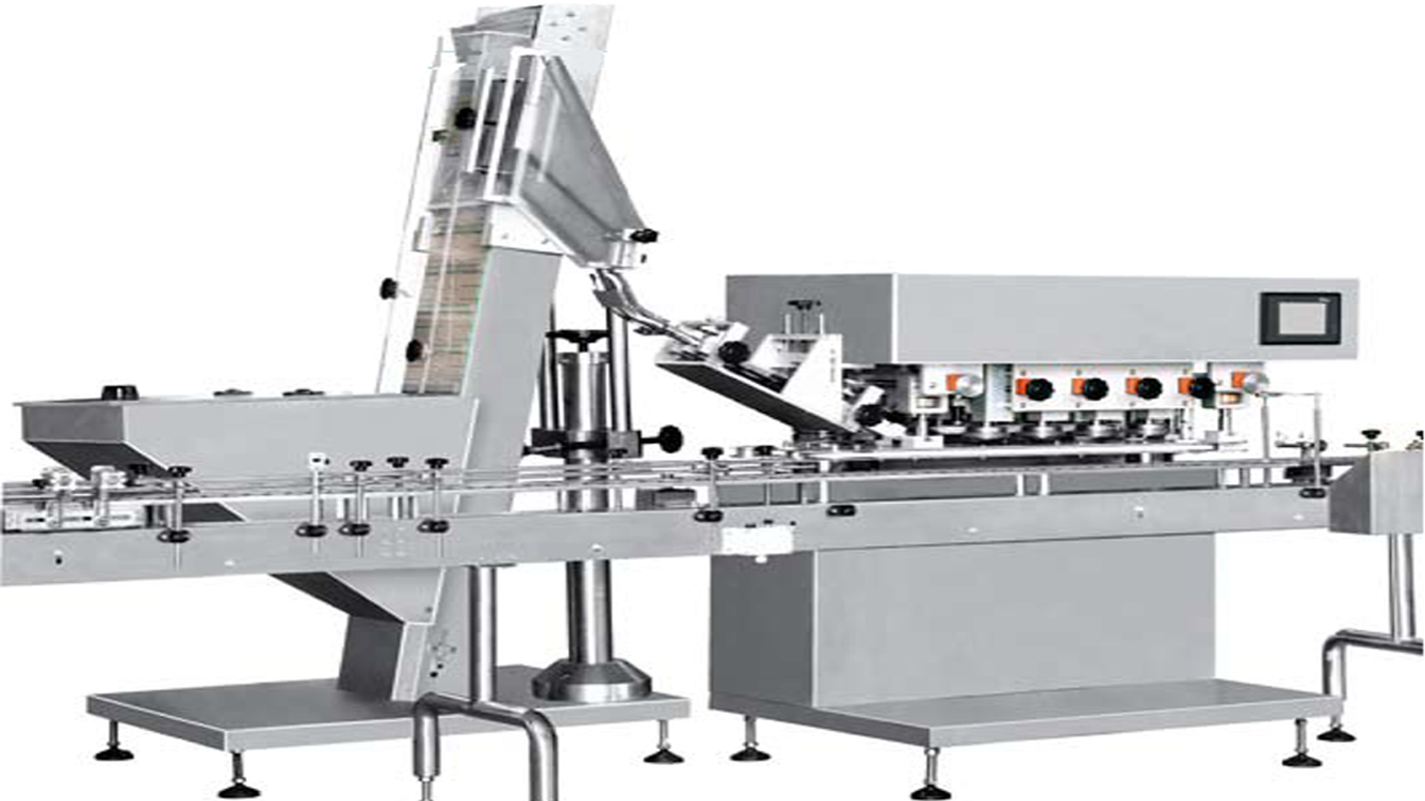 automatic linear capping machine for glass bottles didelio greičio sraigtinio dangtelio mašina.png