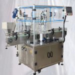 Sukamoji plastikinių sulčių butelių kamštelio įranga su dangteliu, lifto tiektuvu